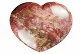 Polished Triassic Petrified Wood Heart - Madagascar #194890-1